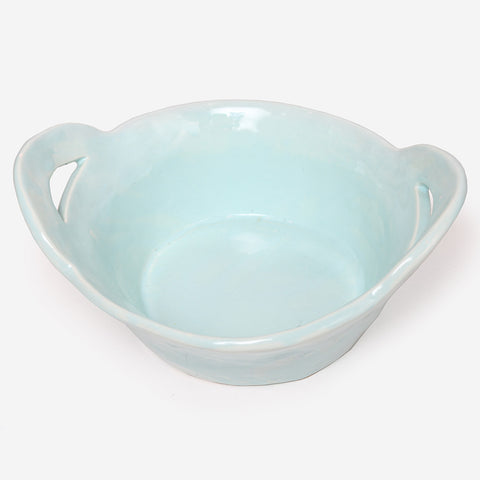 Round High servingdish with handles Turquoise
