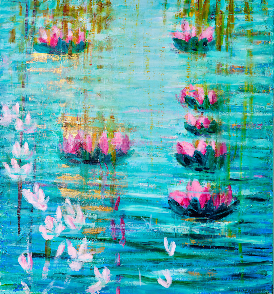 Floating Water Lilies with Frangipanis