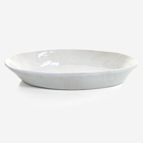 Round servingdish ovensafe - White