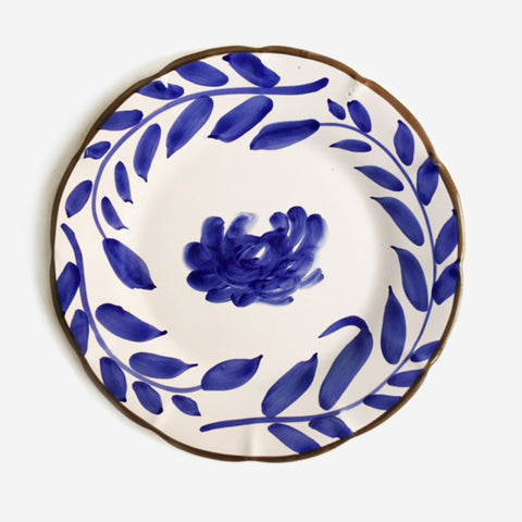 4x FIORE Blue Flower dinner plate