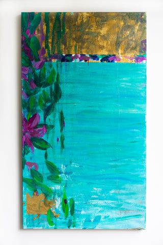Indian Ocean Hanging Frangipanis, Blue