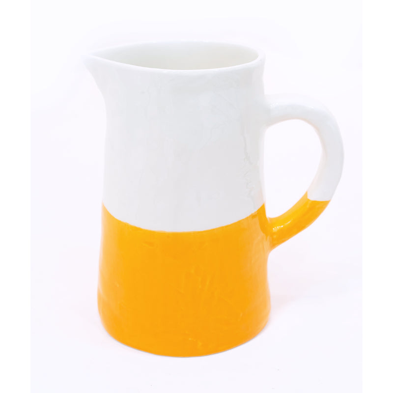 Large Jug/Pitcher Half & Half White/Orange